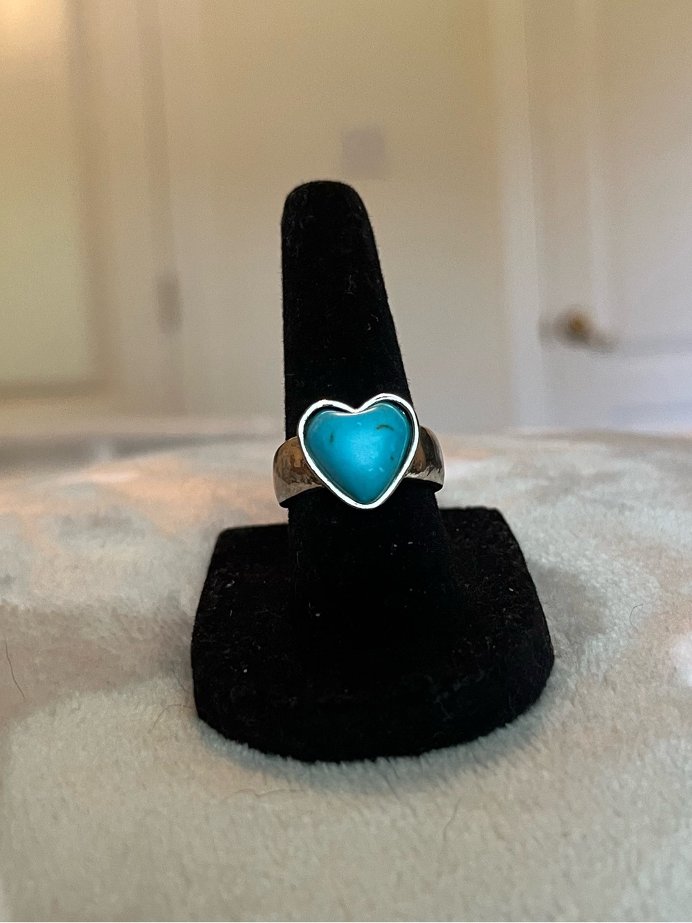 Sterling Silver Heart Turquoise Ring
